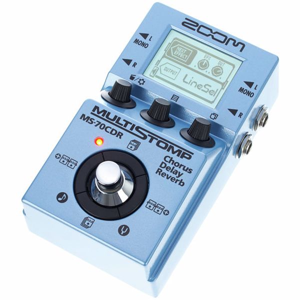 2 Meters Zoom MS-70CDR MultiStomp Guitar Effects Pedal & Hosa CPP-202 Dual 1/4 TS to Dual 1/4 TS Stereo Interconnect Cable 