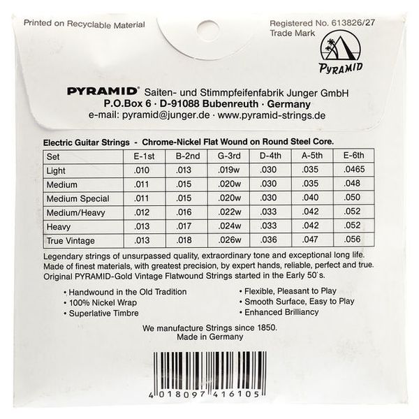 pyramid gold flatwound bass strings