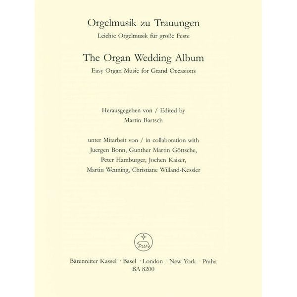 Bärenreiter Orgelmusik zu Trauungen