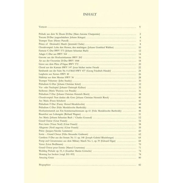 Bärenreiter Orgelmusik zu Trauungen
