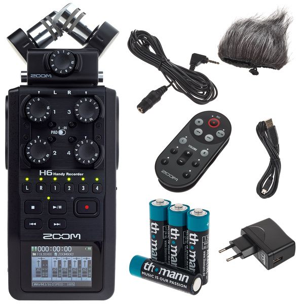 2021セール Zoom H6 Six-Track Portable Recorder with Interchangeable Microphone  System Deluxe Accessory Bundle