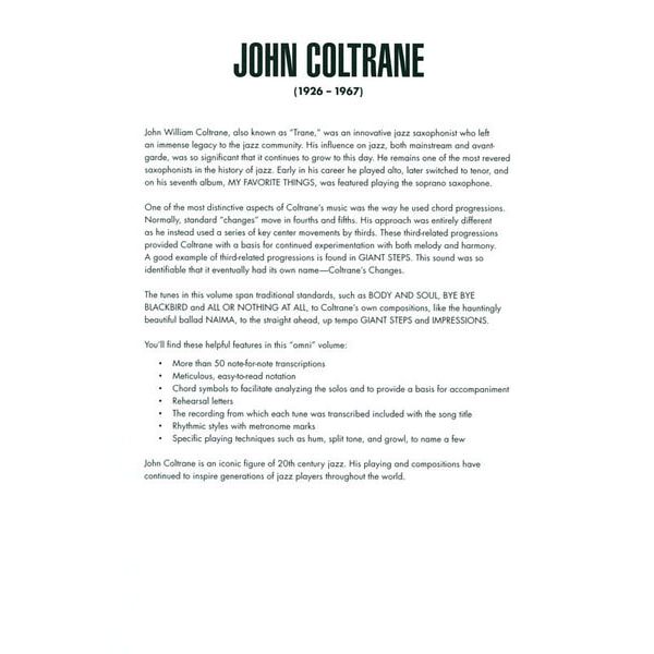 B-Flat Instruments John Coltrane Omnibook 