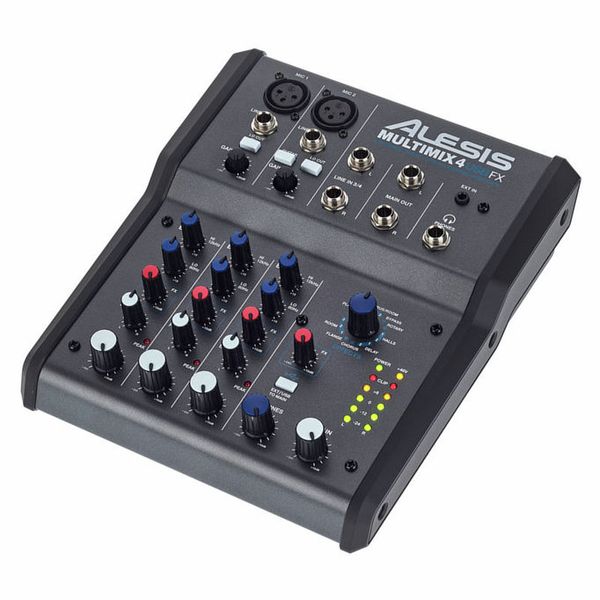 Alesis MultiMix 4 USB FX 4 Channel Compact Studio Mixer with Built In Effects & USB Audio Interface for Home Studio Recording & Hosa STX-105M 1/4 TRS to XLR3M Balanced Interconnect Cable 5 Feet 