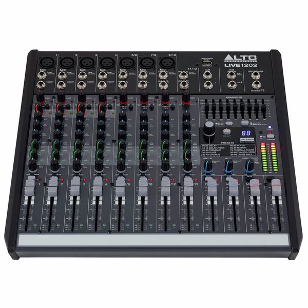 12-Channel Alto Professional Live 1202 2-Bus Mixer with 7 XLR inputs 