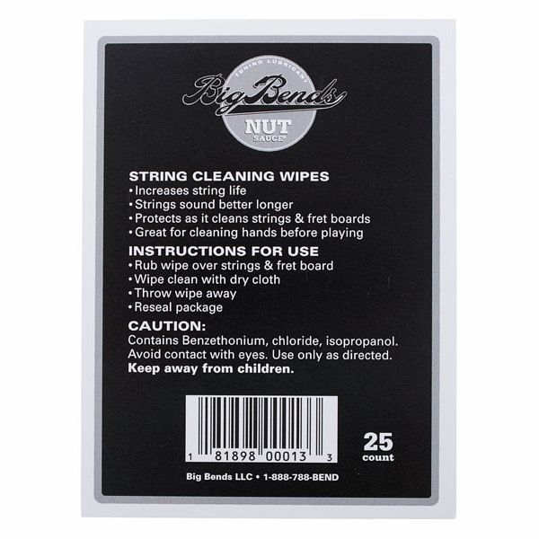 Big Bends String Cleaning Wipes 25