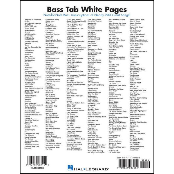 Hal Leonard Bass Tab White Pages