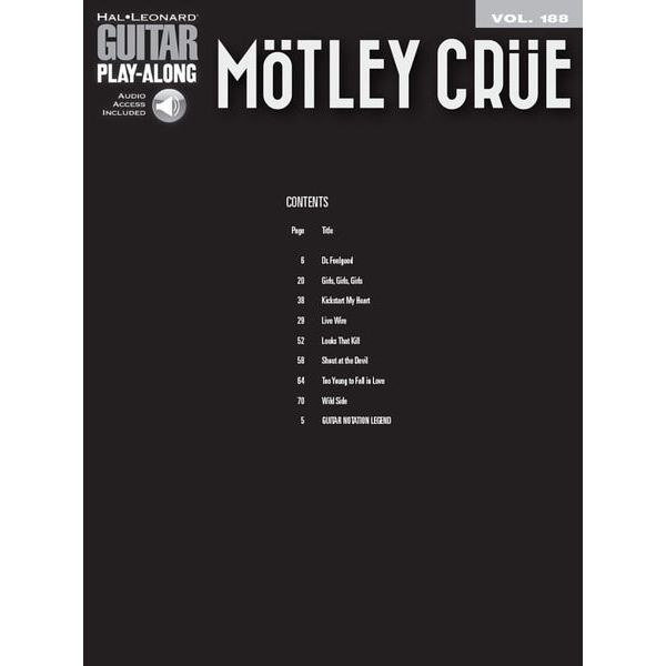Hal Leonard Guitar Play-Along Mötley Crüe