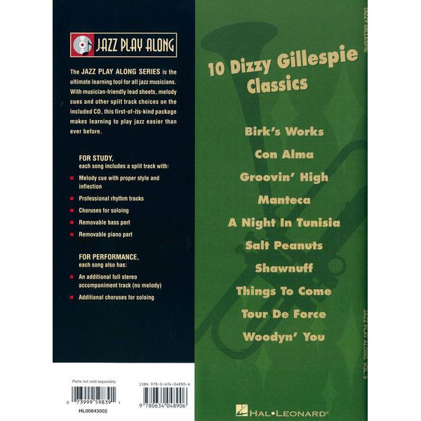 Hal Leonard Jazz Play-Along D. Gillespie