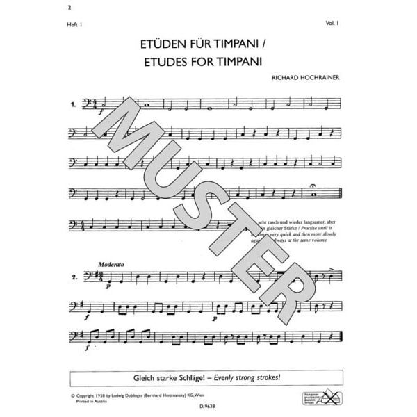 Doblinger Musikverlag Etudes for Timpani 1