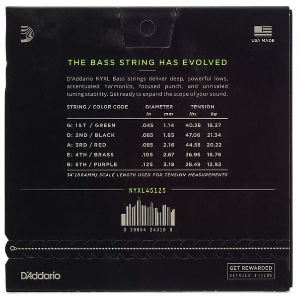 Daddario NYXL45125 Bass Set