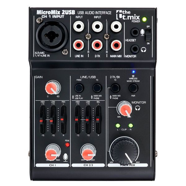 3.5mm JUST MIXER 2 : USB Audio Mixer Compact USB Powered Stereo Desktop/DJ Mixer w/ 3 In / 2 Out plus USB Audio Output