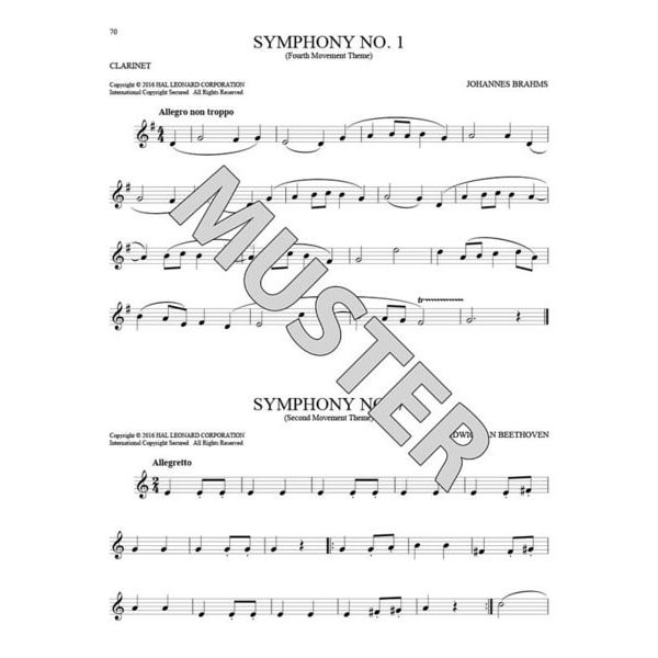 Hal Leonard 101 Classical Themes Clarinet