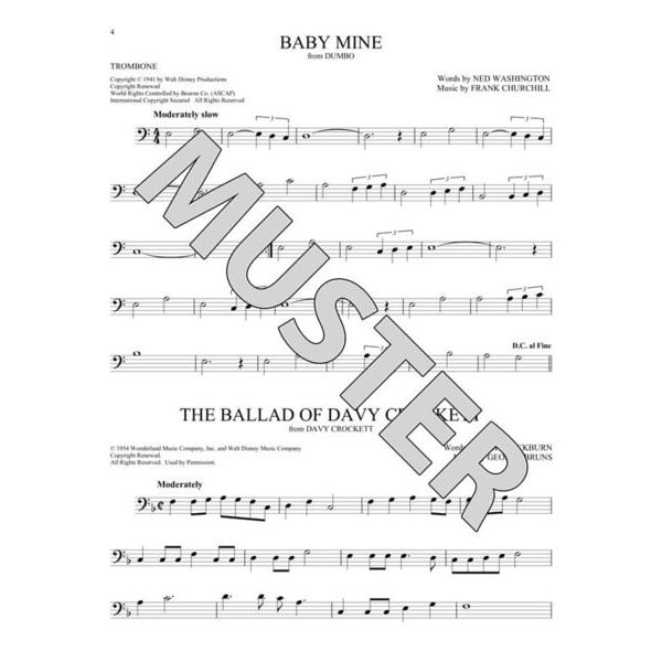 Hal Leonard 101 Disney Songs Trombone