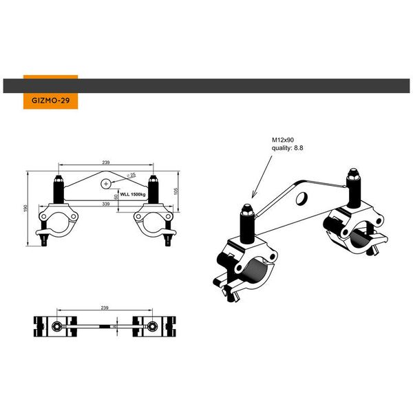 Global Truss Gizmo F33/F34 750kg Galvanized