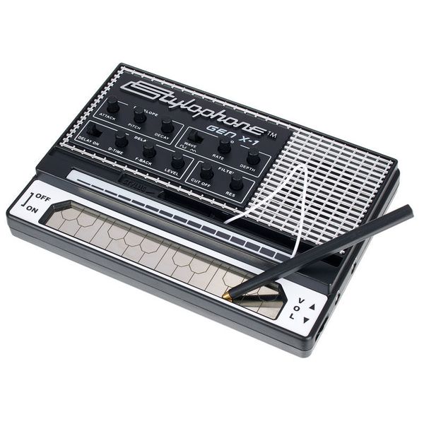 LFO Keyboard and Soundstrip Low pass filter Envelope Sub-octaves & Delay Renewed STYLOPHONE GEN X-1 Portable Analog Synthesizer: with Built-in Speaker 