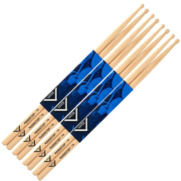Vater 8A Sugar Maple Wood Tip Drum Stick 12 Pair Bundle 