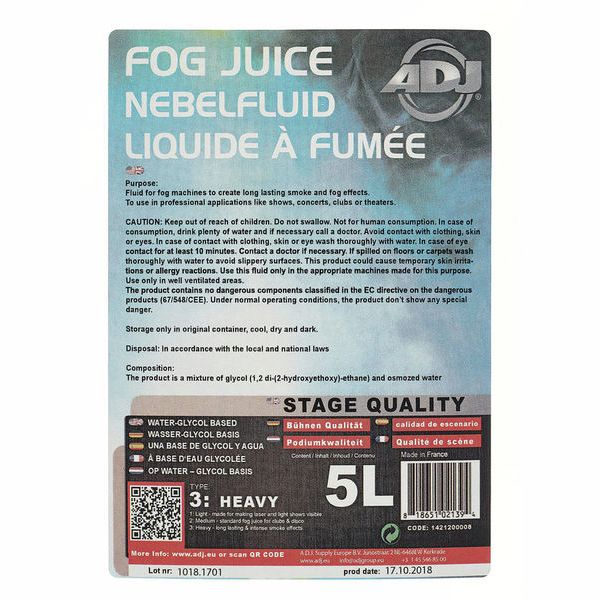ADJ Fog juice 3 heavy - 5 Liter