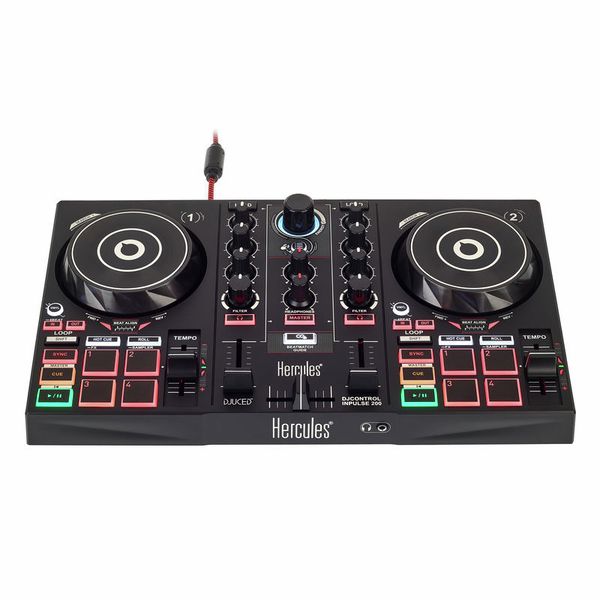 1,22 m DJControl Inpulse 200 – Contrôleur DJ USB idéal pour apprendre à mixer 2 pistes avec 8 pads et carte son &  Basics Câble audio RCA 2 mâles vers 2 mâles Hercules 