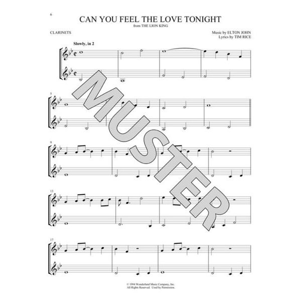 Hal Leonard Disney Songs For Two Clarinet Thomann United States