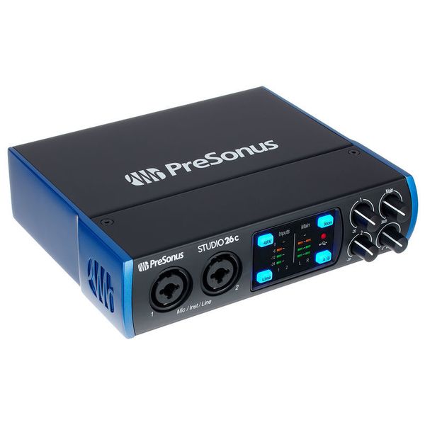 PreSonus Studio 26c USB-C Audio Interface with 2 XMAX-L Preamps with Pair of EMB XLR Cable and Extra Bundle 