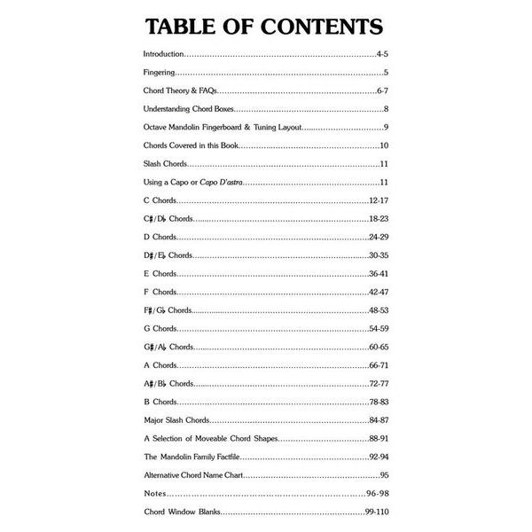 Cabot Books Publishing Octave Mandolin Chord Bible Thomann United States