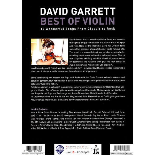 Schott David Garrett Best Of Violin