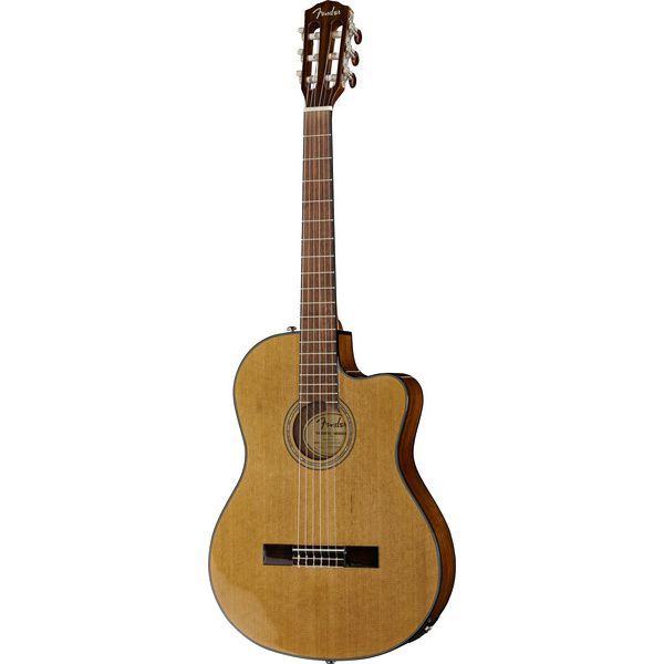 Fender CN-140SCE Nylon String Acoustic-Electric Guitar with Case 962714206 Concert Body Style Black 
