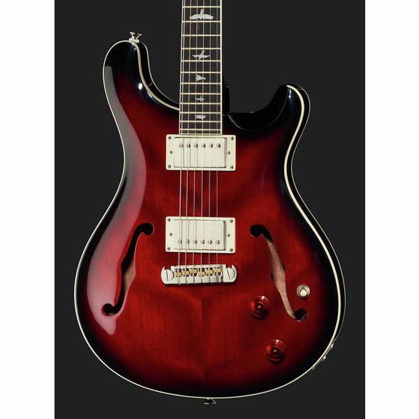 prs se hollowbody fr fire red