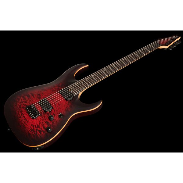 Avis Test de la guitare électrique Harley Benton Amarok 6 BKRD Quilted B Bundle Pincez moi