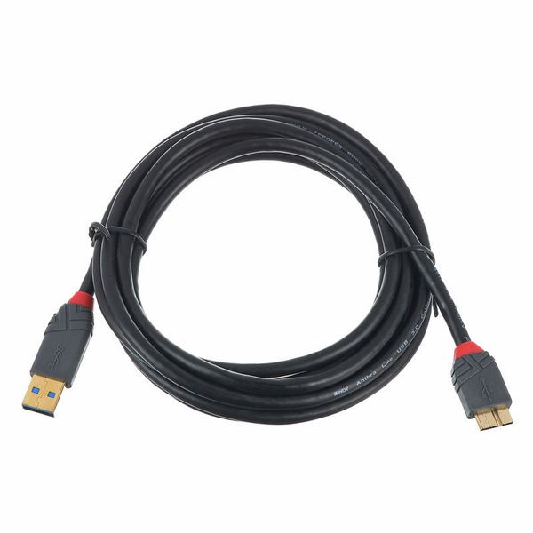 LINDY USB 3.0 Kabel Typ A/B anthra Line 5m 