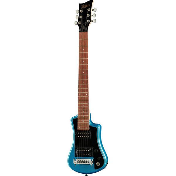 hofner shorty electric travel guitar blue