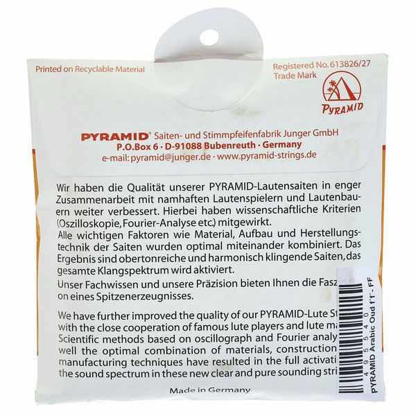 Pyramid Arabic Oud High Tuning g-wound
