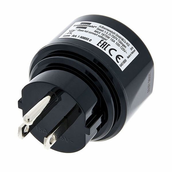 Brennenstuhl Travel Adapter earthed to USA