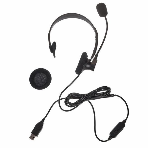 Behringer HS10 USB Mono Headset – Mit Schwenkbarem Mikrofon, Für Homeoffice, Gaming & Calls