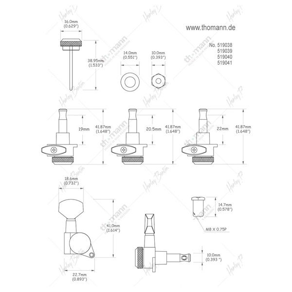Harley Benton Parts Locking Tuners 6L CR Thomann España