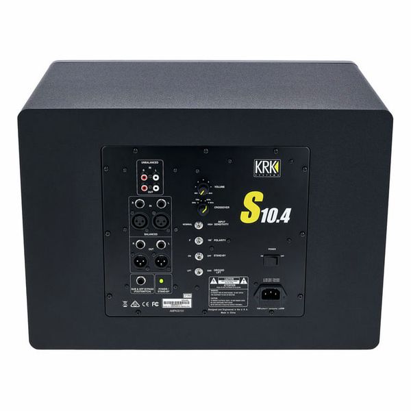KRK S10.4 10 inches Powered Studio Subwoofer Class D Power amplifiers 4-Position Crossover Frequency and 160 watts of Power with Pair of EMB XLR Cables and Magnet Phone Holder Bundle 