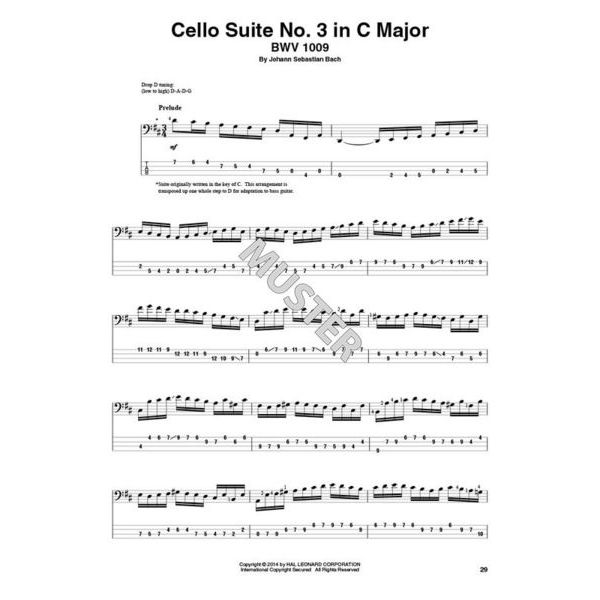 Hal Leonard Bach Cello Suites Bass Guitar