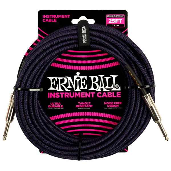 Ernie Ball Instr.Cable Braided 25ft PB