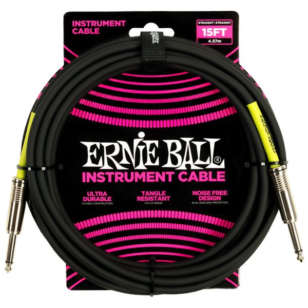 Ernie Ball Instrument Cable Black 15ft
