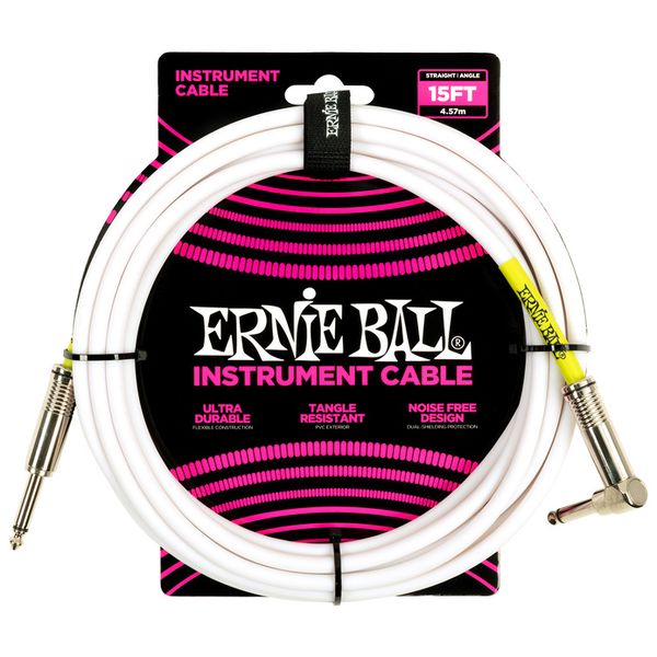 Ernie Ball Instrument Cable White 15ft
