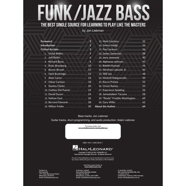 Hal Leonard Funk / Jazz Bass