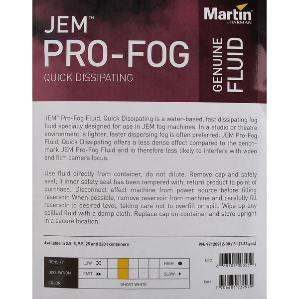 Martin by Harman JEM Pro-Fog 5l Quick