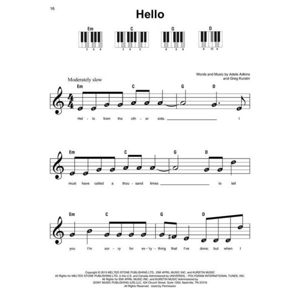 Hal Leonard Adele Super Easy Songbook – Thomann United States