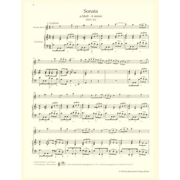 Bärenreiter Händel Sämtliche Sonaten Rec
