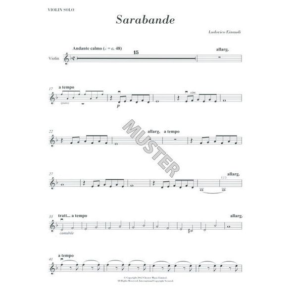 Chester Music Einaudi Sarabande Violin Thomann United States