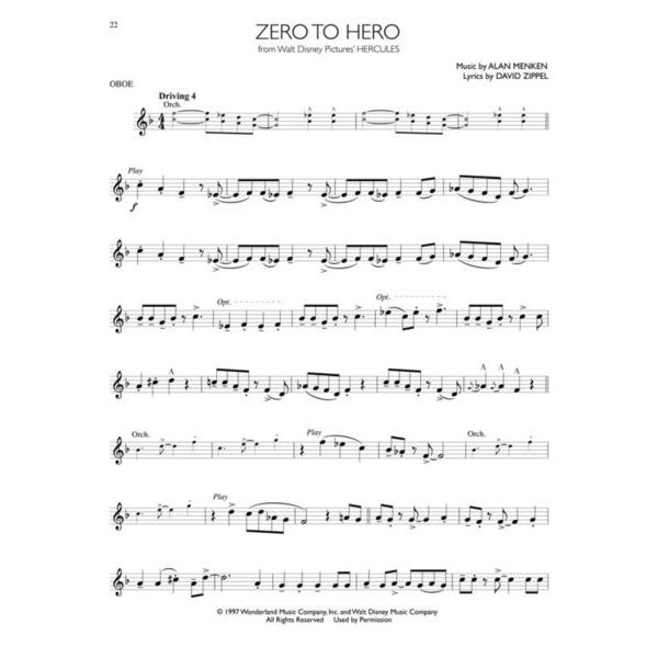 Hal Leonard Disney Songs For Oboe Thomann France