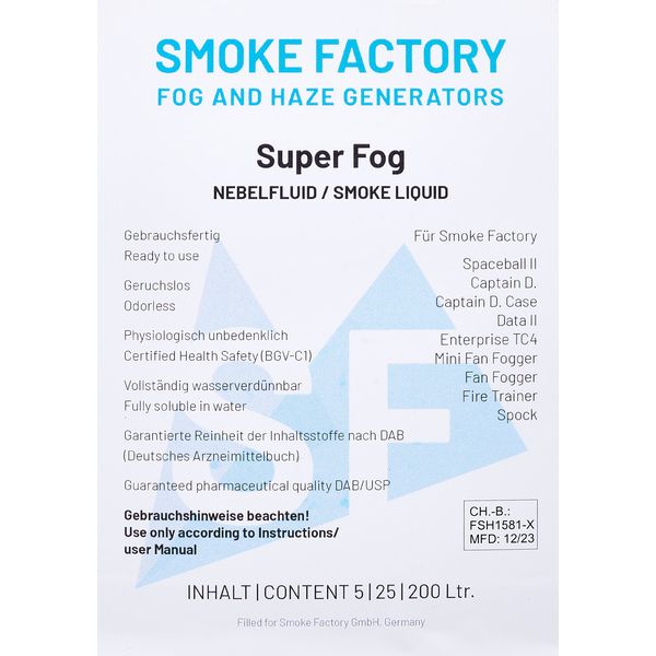 Smoke Factory Super Fog Fluid 5L