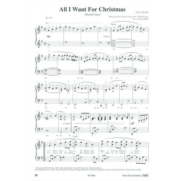 Hage Musikverlag Piano Piano Christmas