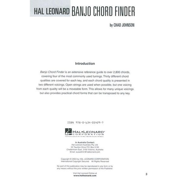 Hal Leonard Banjo Chord Finder