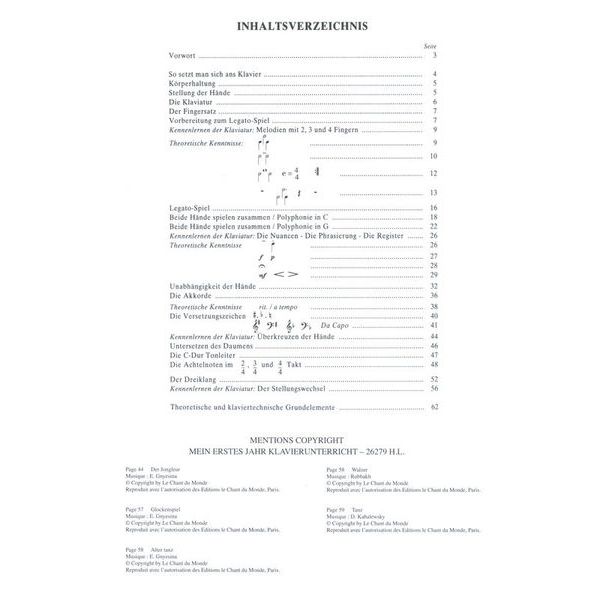 Editions Henry Lemoine Erstes Jahr Klavierunterricht